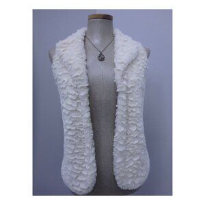 Cream Faux Sheep Vest by Have & Have - Sz S